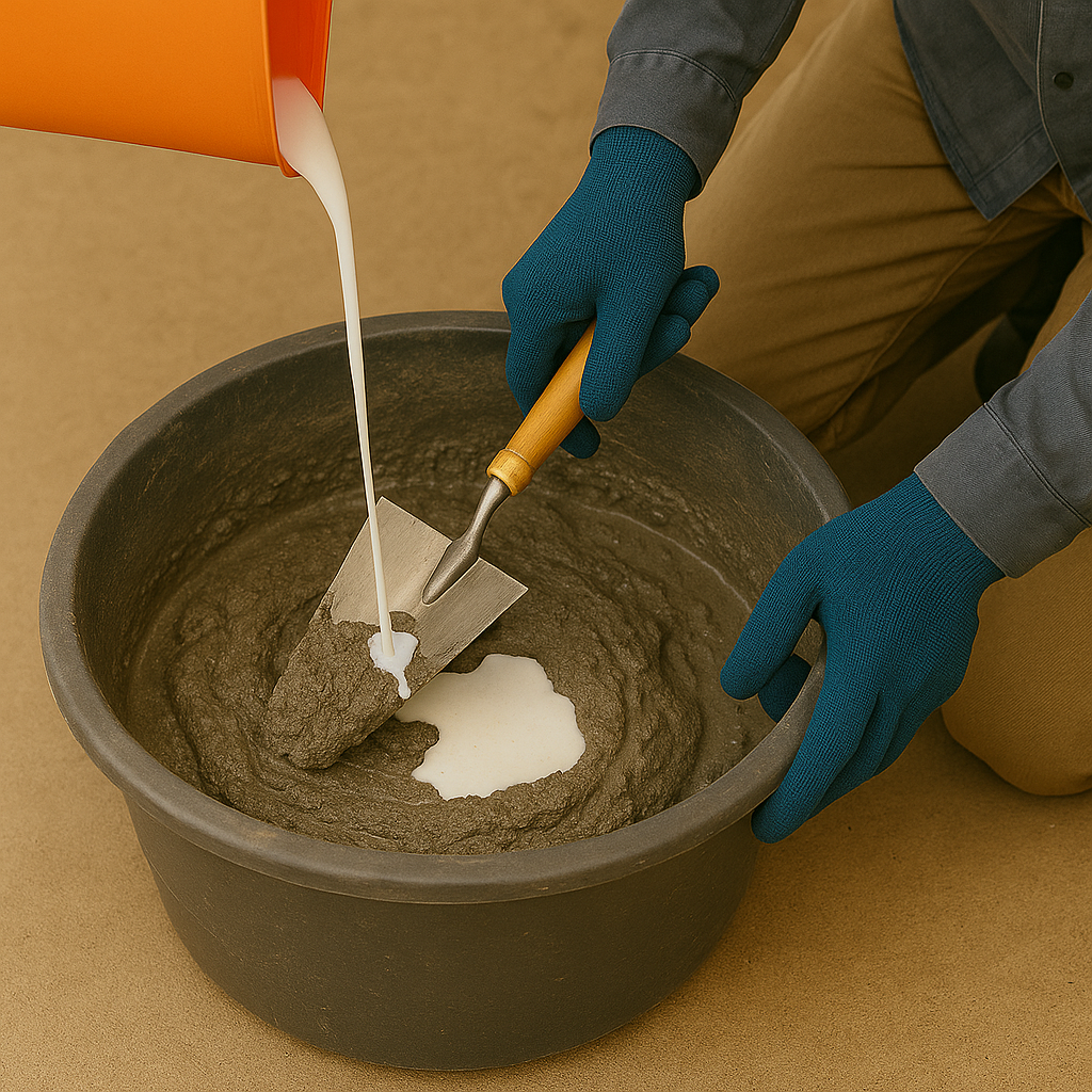 Mistura com argamassa